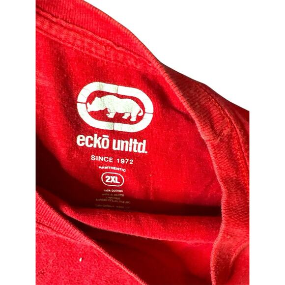 Y2K Ecko Unltd. Rhino Red spellout graphic tee shirt size XL - Picture 3 of 6
